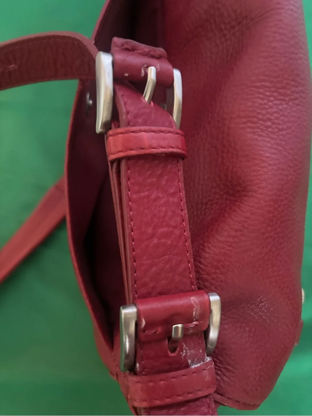 Stone Mountain Accessories Wine Red Leather Hobo Shoulder Bag